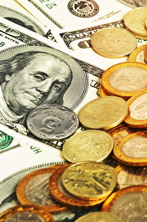 abstract close up money backgroundの写真素材