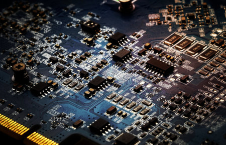 circuit board computer backgroundの写真素材