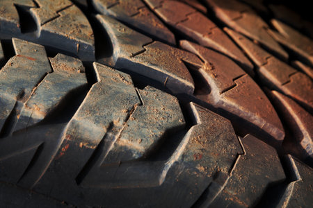 Old tire,selective focus