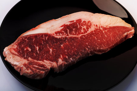 raw beef sirloin steakの写真素材