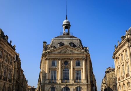 Group of ancient buildings in the Place de la Bourse in Bordeaux, Franceの写真素材