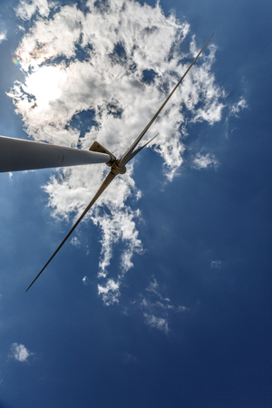 Big energy windmill pointing to the sky