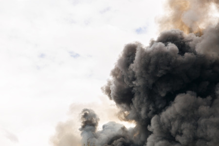 Pollutant and very dense smoke from a large fire