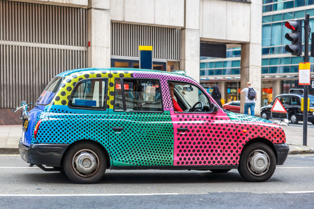 Traditional London Taxi Cab of different colors. UKの写真素材
