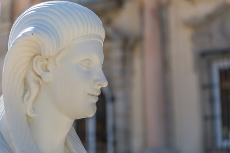Sculpture in the gardens of the Royal Palace of La Granja de San Ildefonso, province of Segovia, Spainのeditorial素材
