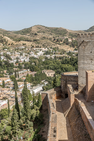 The view of the Alhambra fortress, Granada, Spainのeditorial素材