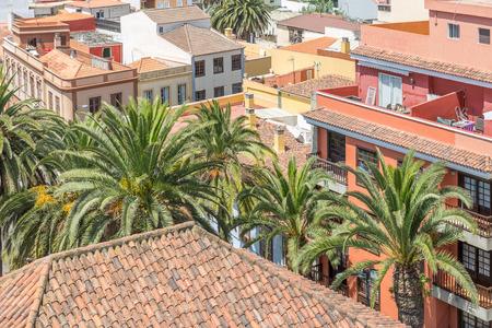 View of part of the city of La Laguna, on the island of Tenerife, Canary Islands, Spain, Europeの写真素材