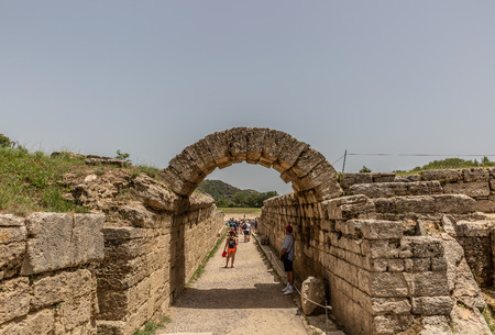 Ruins of part of the famous greek architecture in the Acropolis, Greeceの写真素材
