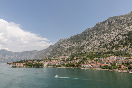 Panoramic landscape of Kotor bay, Montenegro, Europeの写真素材