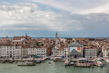 The best view of Venice from the sea, one of the most romantic cities in the world, Italy.の写真素材