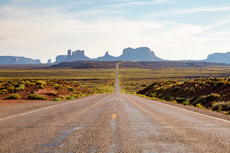 Road near Monument Valley in Utahの写真素材