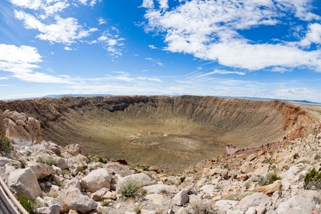 View of the Meteor Crater, Flagstaff, Arizonaの写真素材