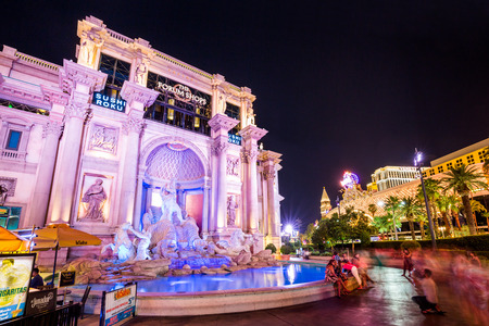 LAS VEGAS, NEVADA - SEPTEMBER 9: Exterior views of the Caesars Palace Casino on the Las Vegas Strip on September 9, 2015. The Caesars Palace Casino is a famous and popular luxury casino in Vegas.のeditorial素材