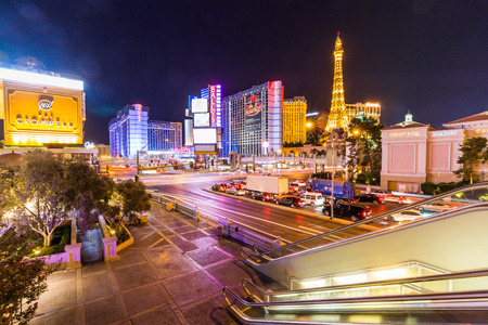 LAS VEGAS, NEVADA - SEPTEMBER 9: Exterior views of the Paris Casino Resort on the Las Vegas Strip on September 9, 2015. The Paris Casino Resort is a famous and popular luxury casino in Vegas.のeditorial素材