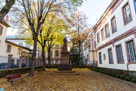 COLMAR, FRANCE - NOVEMBER 5: Exterior views of historic buildings and landmarks in the old town part of Colmar on November 5, 2015. Colmar is a city in region Alsace in France.のeditorial素材