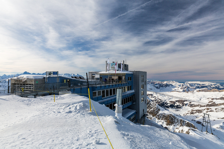 ENGELBERG, SWITZERLAND - DECEMBER 11: Outside views of the infrastructure  of the ski resort Engelberg on December 11, 2015. Engelberg is a popular Ski resort in the central Swiss alps.のeditorial素材