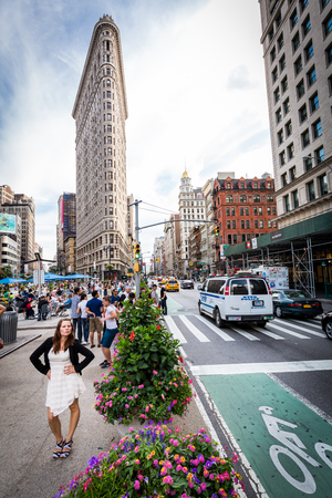 â€‹NEW YORK - AUGUST 23: Exterior views of to the Flatiron Building in Midtown Manhattan at the...