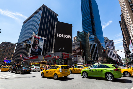 NEW YORK - AUGUST 22: View to the 8th Av from W33rd Street in New York on August 22, 2015. Its in...