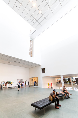 NEW YORK - AUGUST 23: Inside views of the Museum of modern art in New York on August 23, 2015. This is one of the most popular and famous museums worldwide for modern art.のeditorial素材