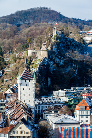BADEN, AARGAU, SWITZERLAND - JANUARY 31: Typical view to the city of Baden on January 31, 2015....