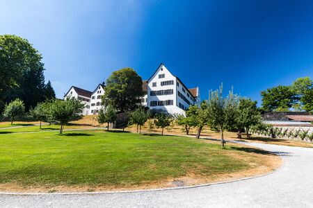 WETTINGEN, AARGAU, SWITZERLAND - JULY 21: Exterior views of  the Cloister of Wettingen near the river Limmat on July 21, 2015. Wettingen is a municipality in the Swiss canton of Aargau.のeditorial素材
