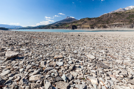 Around the Lake Serre-Poncon, Hautes-Alpes, Franceの写真素材