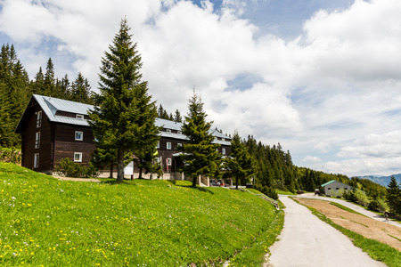 SMREKOVICA, SLOVAKIA - MAY 31, 2015: Views of the recreation area Smrekovica on the Velka Fatra National Park, Slovakia on May 31, 2015. Velka Fatra is a popular hiking and mountain biking area.のeditorial素材