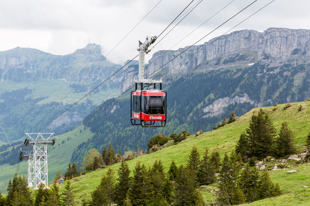 EBENALP, SWITZERLAND - MAY 25, 2015: Ebenalp is a famous tourist destination in the canton of Appenzell in Switzerland on May 25, 2015. The Ebenalp is the northernmost summit of the Appenzell Alps.のeditorial素材