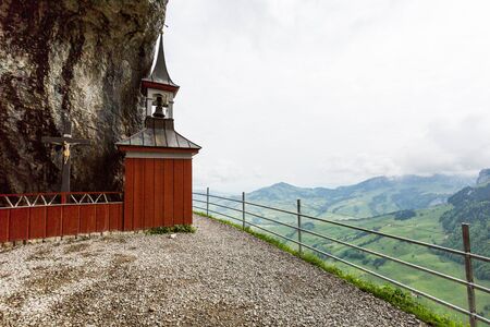 EBENALP, SWITZERLAND - MAY 25, 2015: Ebenalp is a famous tourist destination in the canton of Appenzell in Switzerland on May 25, 2015. The Ebenalp is the northernmost summit of the Appenzell Alps.のeditorial素材