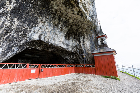 EBENALP, SWITZERLAND - MAY 25, 2015: Ebenalp is a famous tourist destination in the canton of Appenzell in Switzerland on May 25, 2015. The Ebenalp is the northernmost summit of the Appenzell Alps.のeditorial素材