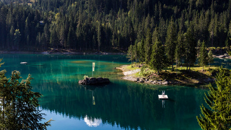 View of the Lake Cauma this lake is popular by tourist for swimming or relaxing.の写真素材