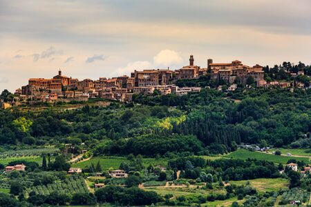View to Montepulciano in the region of Siena, Italyの写真素材