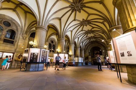 HAMBURG, GERMANY - JUNE 5, 2016: Interior view of the town hall of Hamburg on June 5, 2016. The town hall (German The Hamburg Rathaus) was built 1897 and is the seat of the government of Hamburg.のeditorial素材