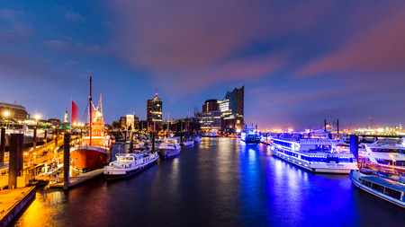HAMBURG, GERMANY - JUNE 8, 2016: The Elbphilharmonie building in the port of Hamburg on June 8, 2016. It is Germanys largest port and is named the countrys Gateway to the World.のeditorial素材