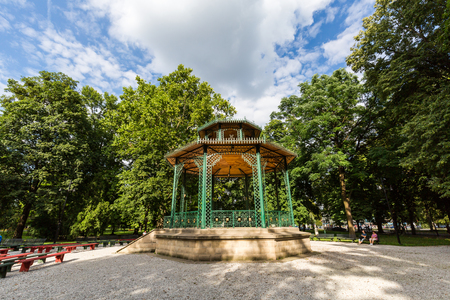 KOSICE, SLOVAKIA - AUGUST 3, 2016: View of Buildings in the City Park in Kosice, Slovakia on August 3, 2016. Its the second biggest city in Slovakia and located in the south east.のeditorial素材