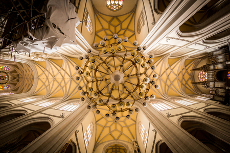 KOSICE, SLOVAKIA - AUGUST 3, 2016: Interior view of St. Elisabeth Cathedral in the old town part of Kosice in Slovakia on August 3, 2016. Its one of the easternmost Gothic cathedrals in Europe.のeditorial素材