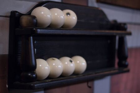 Rusian billiards, shot balls laying in ball houseの写真素材