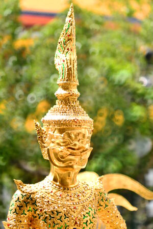 giant statue wat phra kaewの写真素材