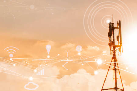 Technology 5G Communication in the future,5G internet concept,
future in communication technology show its location Data connection and cloud internet systemの写真素材