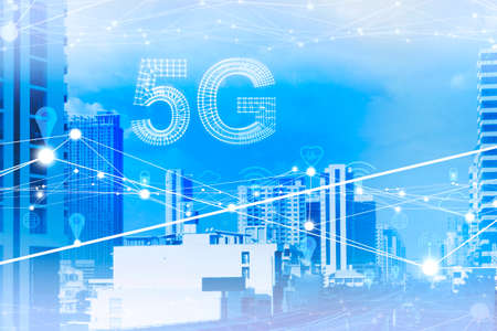 Technology 5G Communication in the future,5G internet concept,
future in communication technology...