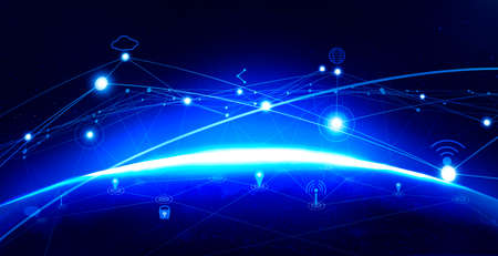 Technology future communication Internet concept, systematic data connection and information.の写真素材