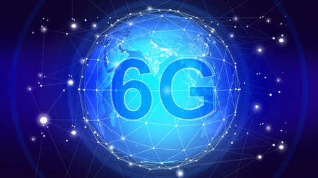 Technology 6G Communication in the future,6G internet concept,6 g future technology connection concept image, fast synchronizationの写真素材