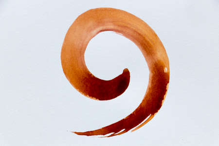 Draw red circle,Draw a red zen circle.の写真素材