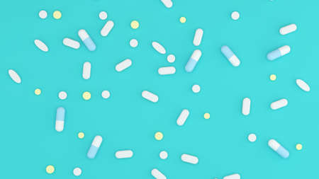 The concept of medical overuse,picture of many medicines,Proper care and use of medicines,medicine,3D renderingの写真素材