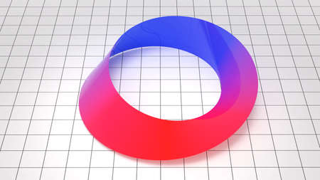 Mobius stripe pattern,Concept from mobius strip shape,mobius strip for scientific study,3d renderingの写真素材