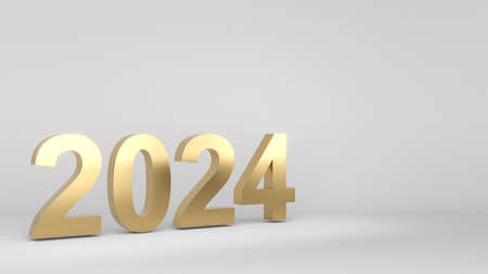Goals moving forward to 2024,Road to 2024, white background image,3d rendering