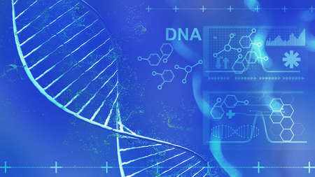 Education and research knowledge medical and health,Research on DNA,3d rendering