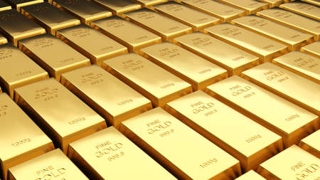 Gold bars 1000 grams pure gold,business investment and wealth concept.wealth of gold,3d renderingの写真素材