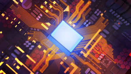 Image of the central processing unit,working processing technology,computer technology in the...
