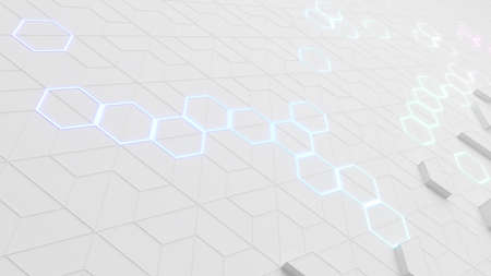 Hexagon pattern on white background.,Hexagonal molecule structure on white,science and technology...